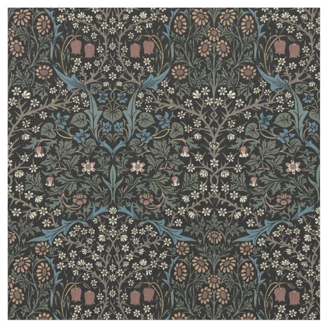 William Morris Vintage Blackthorn Pattern Fabric (Close Up)