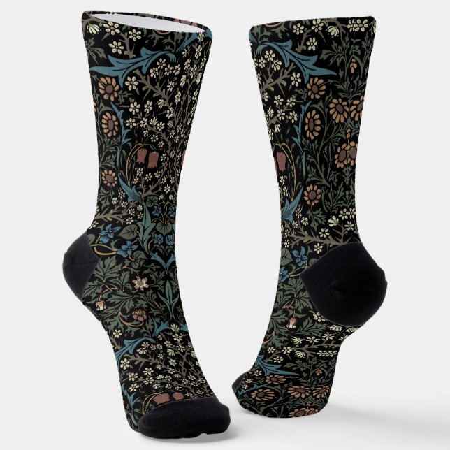 William Morris Vintage Blackthorn Pattern Socks (Angled)