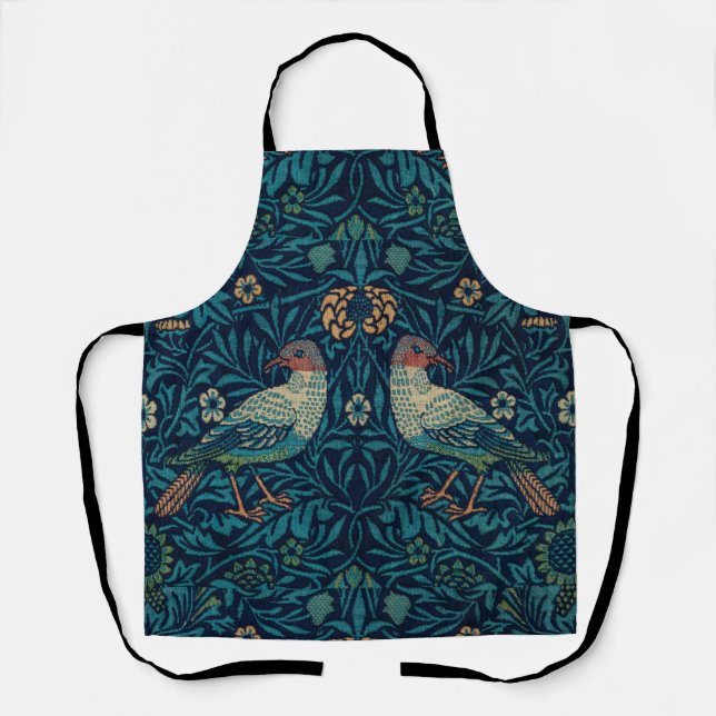 William Morris Vintage Blue Birds Pattern  Apron (Front)