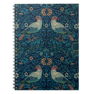 William Morris Vintage Blue Birds Pattern Notebook