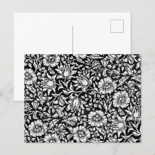 William Morris Vintage Blue Floral Pattern Postcard