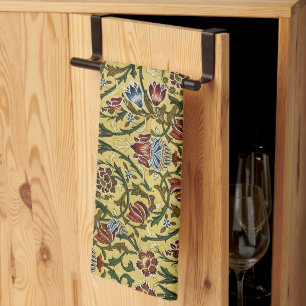 William Morris Vintage Blue Green Red Kitchen Towel