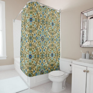 William Morris Vintage Blue Vine Seamless Pattern