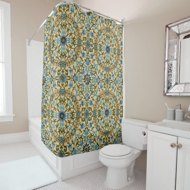 William Morris Vintage Blue Vine Seamless Pattern (In Situ)