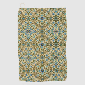 William Morris Vintage Blue Vine Seamless Pattern Golf Towel