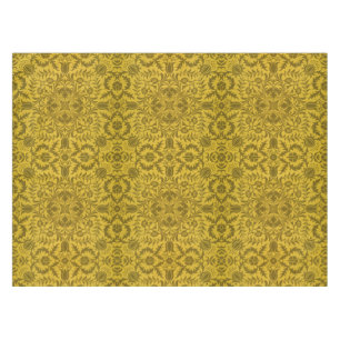 William Morris Vintage Borage Floral Pattern Gold Tablecloth