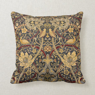 William Morris Vintage Bullerswood Carpet Pattern Throw Pillow