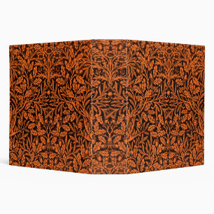 William Morris Vintage Burnt Orange Black Pattern Binder