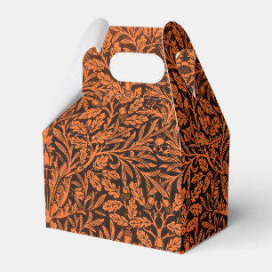 William Morris Vintage Burnt Orange Black Pattern Favor Box
