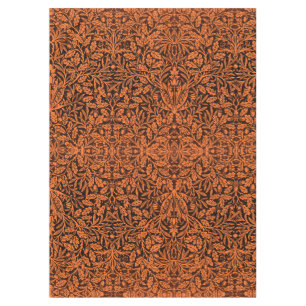 William Morris Vintage Burnt Orange Black Pattern Tablecloth