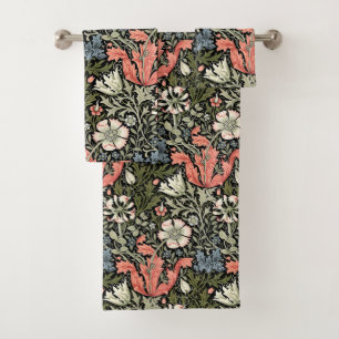 William Morris Vintage Compton Floral Pattern Bath Towel Set