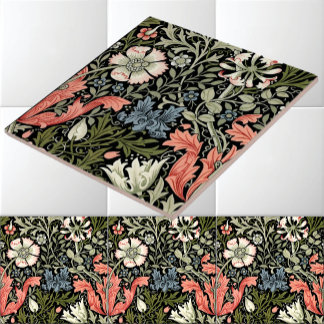 William Morris Vintage Compton Floral Pattern Tile
