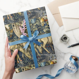 William Morris Vintage Deer & Shields Tapestry Art Wrapping Paper