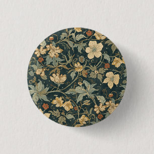 William Morris vintage Floral Art Nouveau Pattern 1 Inch Round Button