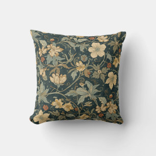 William Morris vintage Floral Art Nouveau Pattern Throw Pillow