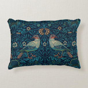 William Morris Vintage Floral Birds Accent Pillow