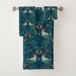 William Morris - Vintage Floral Birds Bath Towel Set