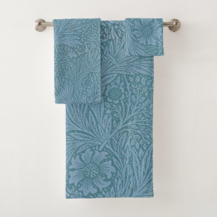 William Morris Vintage floral Blue Flowers  Bath Towel Set