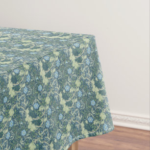 William Morris Vintage Floral Blue Green Seaweed Tablecloth