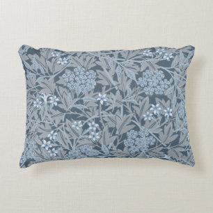 William Morris Vintage Floral Blue Jasmine Accent Pillow