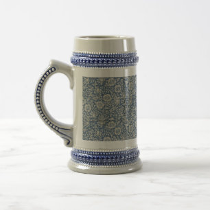 William Morris Vintage Floral Blue Mallow Beer Stein