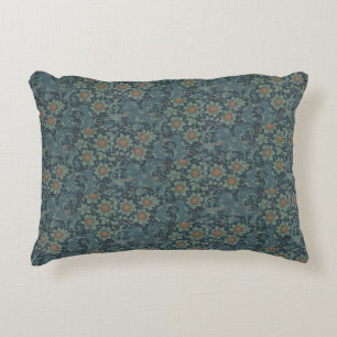 William Morris Vintage Floral Green Blue Orchard Accent Pillow