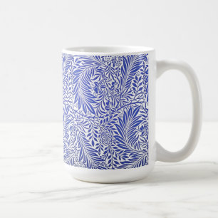 William Morris Vintage Floral Pattern Blue White   Coffee Mug