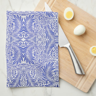 William Morris Vintage Floral Pattern Blue White   Kitchen Towel