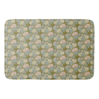 William Morris Vintage Floral Pink Chrysanthemum Bath Mat