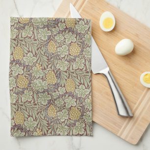 William Morris Vintage Floral Yellow Green Vine Kitchen Towel