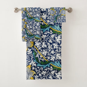 William Morris - Vintage Flowers & leaves Pattern Bath Towel Set