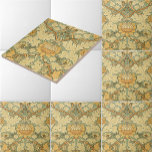 William Morris Vintage Foliage & Floral Pattern Tile<br><div class="desc">This is a digitally enhanced print derived from an antique foliage and floral pattern designed by William Morris. William Morris was a Victorian era poet, novelist, textile designer and an important figure of the British Arts and Crafts Movement. His designs had a medieval-inspired aesthetic and respect for hand-craftsmanship and traditional...</div>