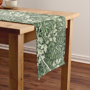 William Morris Vintage Foliage Shades of Green Long Table Runner