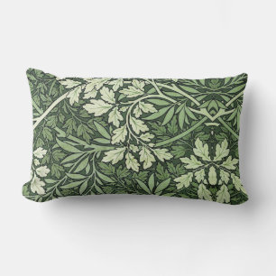 William Morris Vintage Foliage Shades of Green Lumbar Pillow