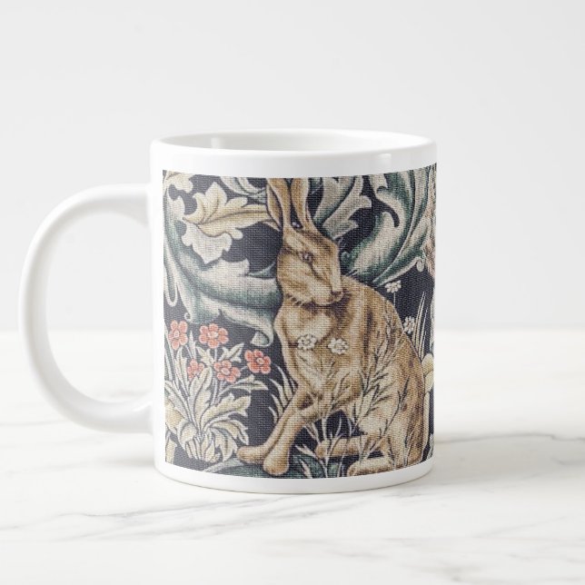 William Morris Vintage Forest Rabbit Floral Large Coffee Mug (Left)