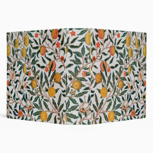 William Morris Vintage Fruit Pomegranate White Binder