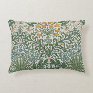 William Morris Vintage Garden Green Blue Yellow Accent Pillow
