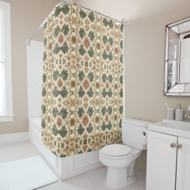 William Morris vintage Honeysuckle Floral Pattern (In Situ)