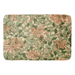 William Morris vintage Honeysuckle Floral pattern Bath Mat