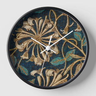 William Morris Vintage Honeysuckle Pattern  Clock