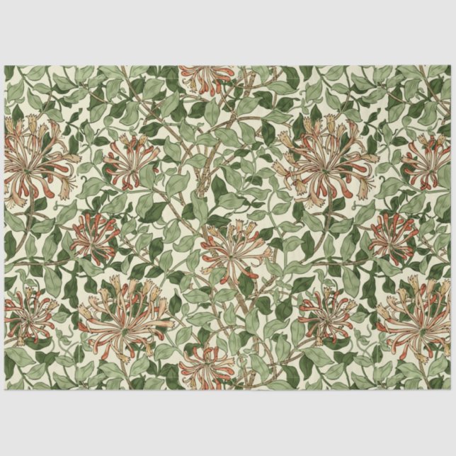 William Morris Vintage Honeysuckle Pattern Tissue Paper (Front)