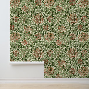 William Morris Vintage Honeysuckle Pattern Wallpaper