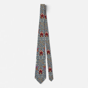 William Morris Vintage Indigo Floral Pattern Tie