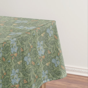 William Morris Vintage Leaves Floral Bird Iris Tablecloth