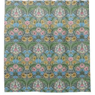 William Morris Vintage Myrtle Flowers Yellow Blue 