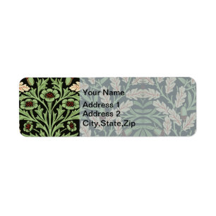 William Morris Vintage Oak Black Red Pattern