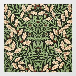 William Morris Vintage Oak Black Red Pattern Window Cling