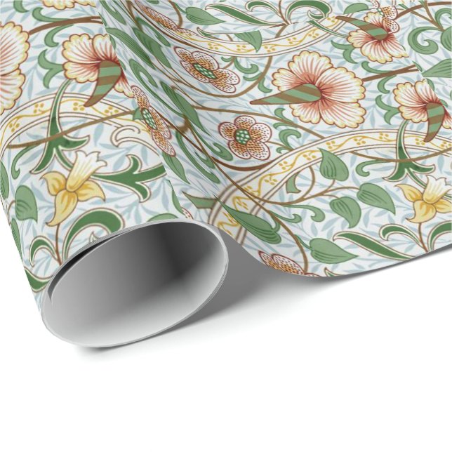 William Morris vintage pattern, Daffodil Wrapping Paper (Roll Corner)