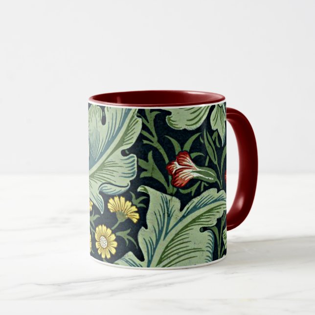 William Morris vintage pattern, Leicester, Mug (Front Right)