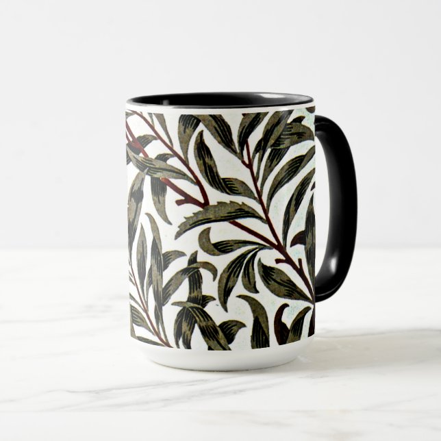 William Morris vintage pattern, Willow Bough Mug (Front Right)